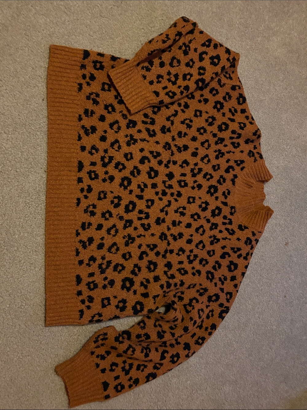 Old Navy Cozy Leopard-Print Mock-Neck Sweater Leopard Print Sweater XXL